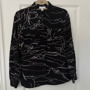 Topshop Black and White Casual Button Down Shirt